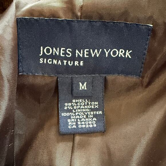 Jones New York Signature M Brown Corduroy Paisley Print Boho Jacket - Picture 9 of 10